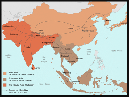 buddhism religion map