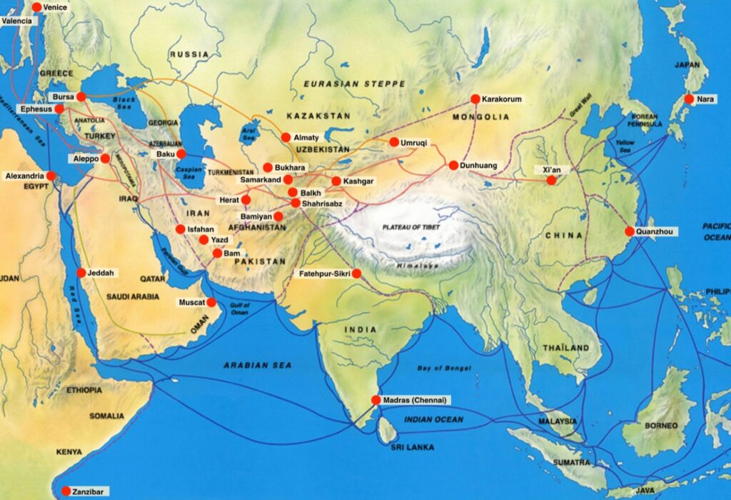 This is a map of the ancient silk road.